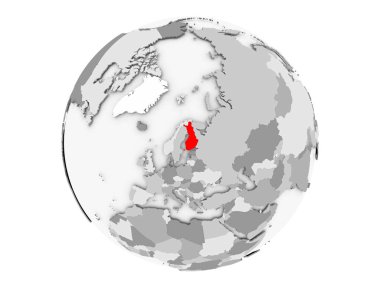 Finlandiya gri Globe izole