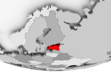 Estonya Haritası gri siyasi dünya üzerinde