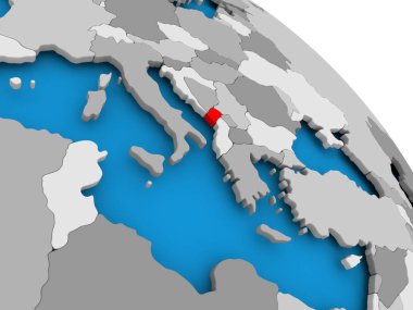 Haritada kırmızı Karadağ