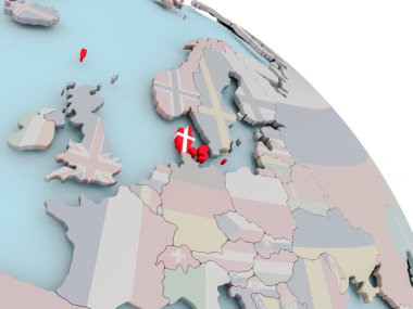 Harita Danimarka bayrağı ile