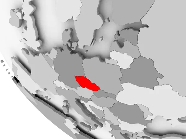 Karte der Tschechischen Republik in rot — Stockfoto