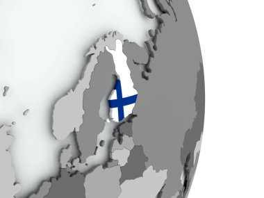 bayrağı ile Finlandiya Haritası