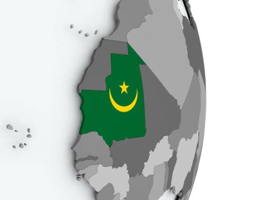 Bayrağı ile Moritanya Haritası