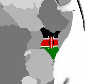 Bayrağı ile Kenya Haritası