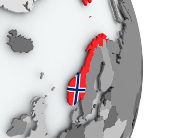 Norveç Haritası bayrak ile