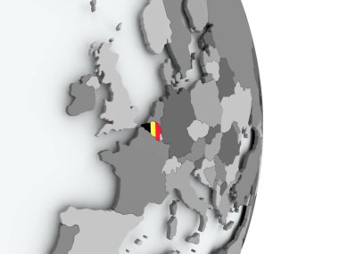 Belçika Haritası bayrak ile