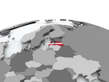 Letonya bayrağı dünya üzerinde