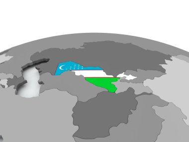 Özbekistan bayrağı dünya üzerinde