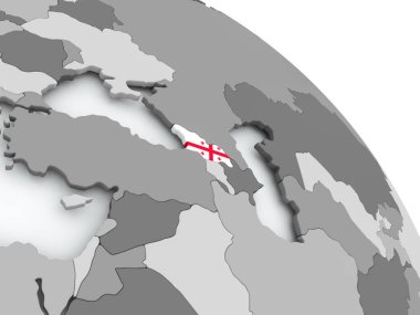 Gürcistan Haritası dünya üzerinde bayrak ile