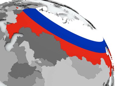 Meksika Haritası dünya üzerinde bayrak ile