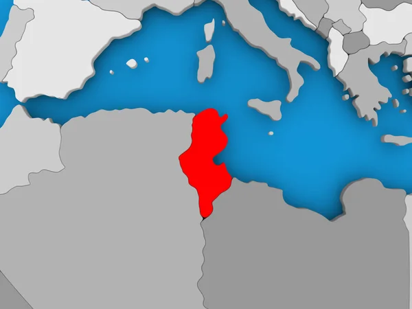 O mapa de tunisia — Fotografia de Stock