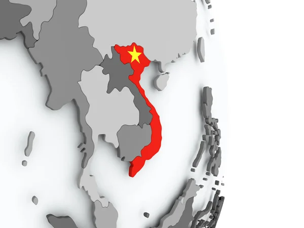 Карта Вьетнама с флагом — стоковое фото