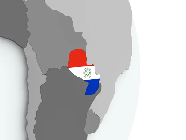 Mapa de Paraguay con bandera —  Fotos de Stock