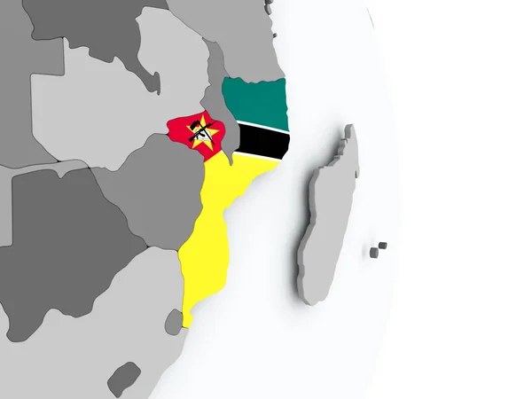 Carte du Mozambique avec drapeau — Photo