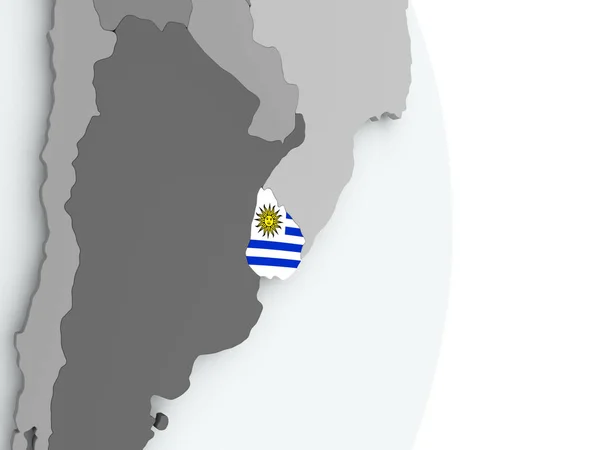 Mapa uruguay s příznakem — Stock fotografie