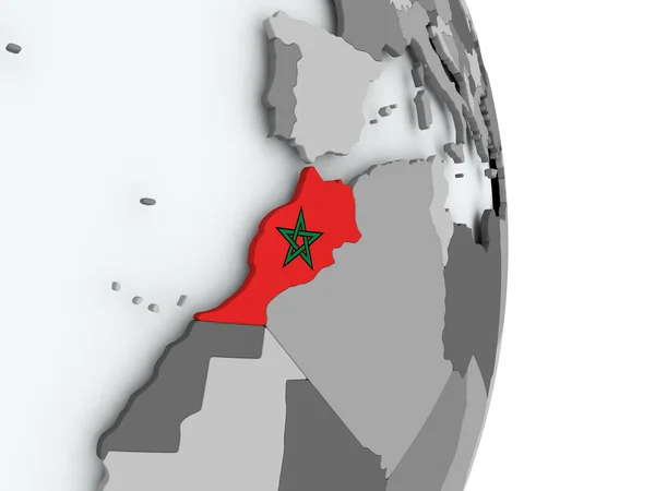 Carte du Maroc avec drapeau — Photo