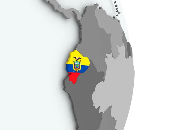 Mapa do Equador com bandeira — Fotografia de Stock