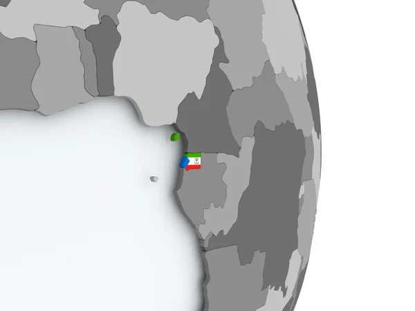 国旗的赤道几内亚地图 — 图库照片