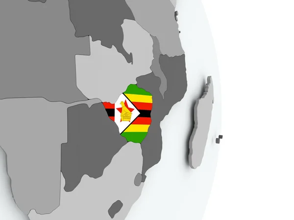 Map of Zimbabwe with flag — Stock Photo, Image