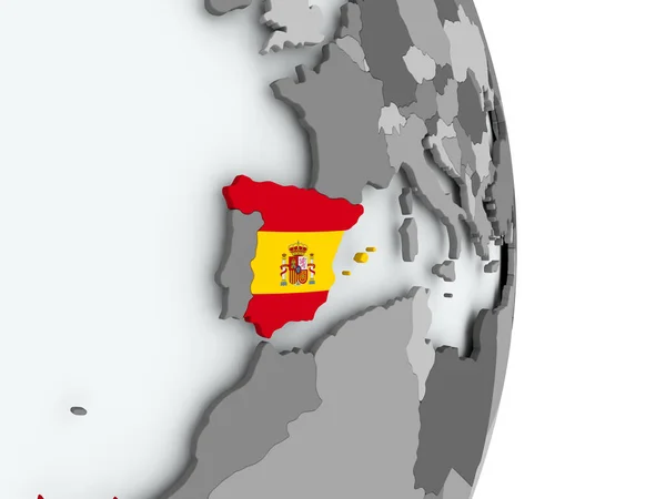 Mapa da Espanha com bandeira — Fotografia de Stock