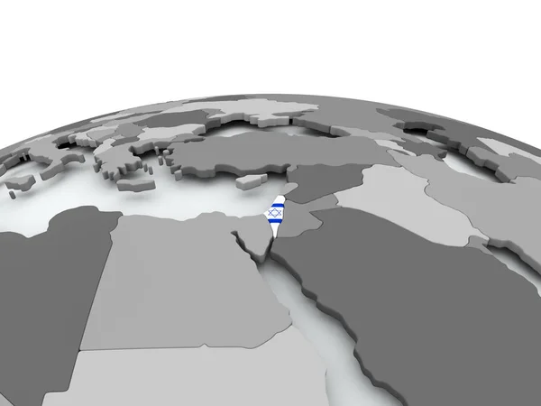 Флаг Израиля на земном шаре — стоковое фото