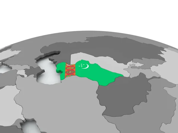 세계에 투르크메니스탄의 국기 — 스톡 사진