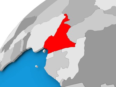 Kamerun Haritası kırmızı
