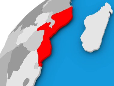 Mozambik Haritası kırmızı