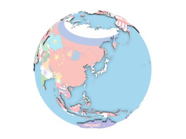 Güney Kore izole küre üzerinde