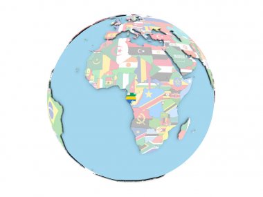 Gabon izole küre üzerinde