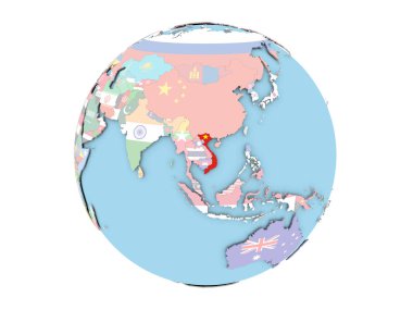 Vietnam izole küre üzerinde