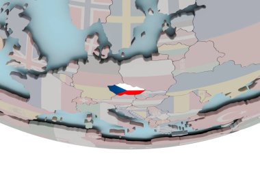 Çek Cumhuriyeti dünya üzerinde bayrak ile