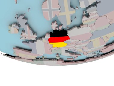 Almanya dünya üzerinde bayrak ile