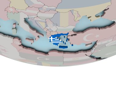 Yunanistan ile dünya üzerinde bayrak