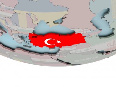 Türkiye Dünya üzerinde bayrak ile