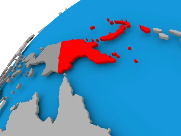 Kaart van Papoea-Nieuw-Guinea in het rood — Stockfoto