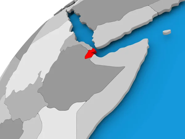 Χάρτης Τζιμπουτί στο κόκκινο — Φωτογραφία Αρχείου