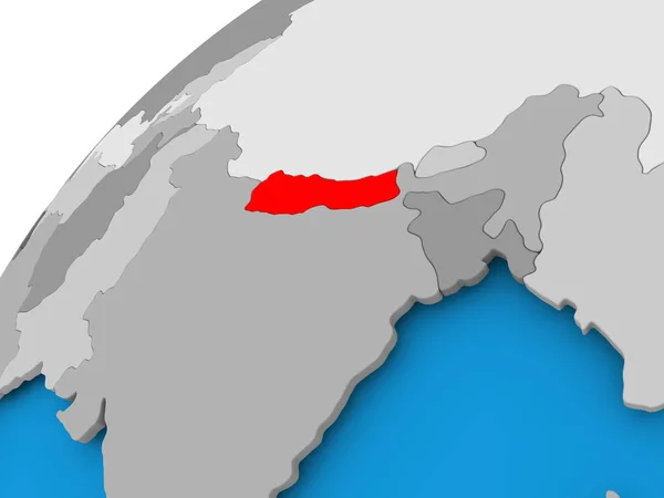 Nepal Haritası kırmızı — Stok fotoğraf