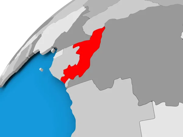 Mapa Kongo w kolorze czerwonym — Zdjęcie stockowe