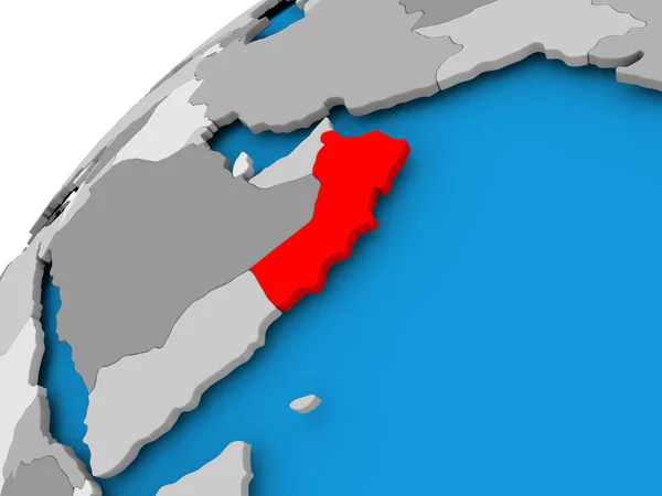 La carte de Oman en rouge — Photo