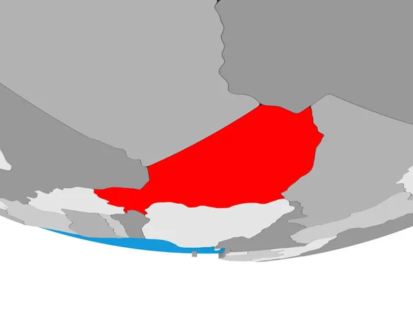 Niger op wereldbol — Stockfoto
