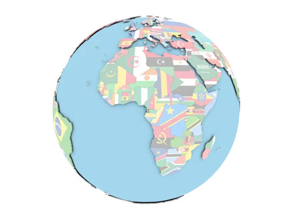 Equatorial Guinea on globe isolated — Stock Photo, Image