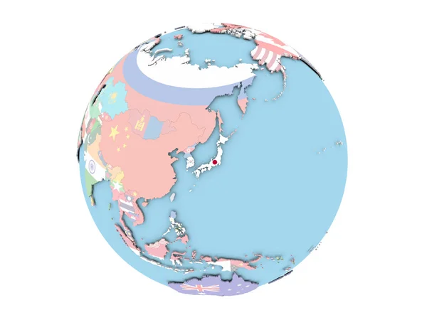 Japan on globe isolated — Stock Photo, Image