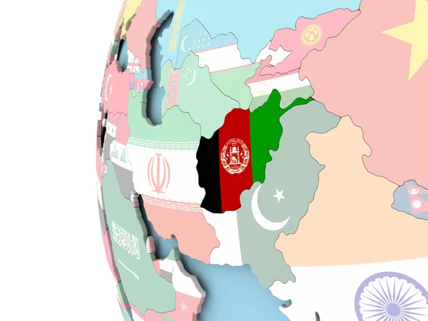 정치 세계에 아프가니스탄의 국기 — 스톡 사진