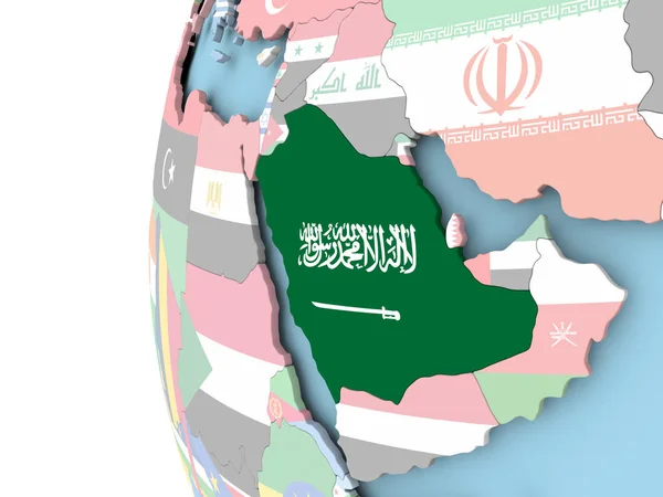 Флаг Саудовской Аравии по политическому миру — стоковое фото