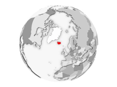 İzlanda gri Globe izole