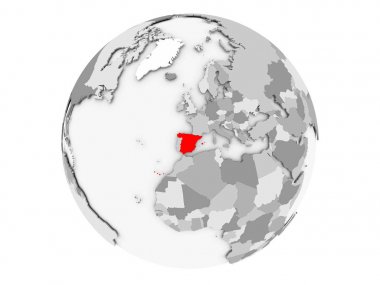 İspanya gri Globe izole