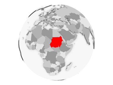 Sudan gri Globe izole