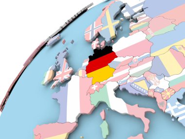 Almanya bayrağı ile dünya üzerinde
