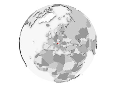Slovenya gri Globe izole